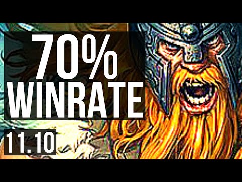 OLAF vs LEE SIN (JUNGLE) | 6/0/6, 70% winrate, Dominating | KR Master | v11.10