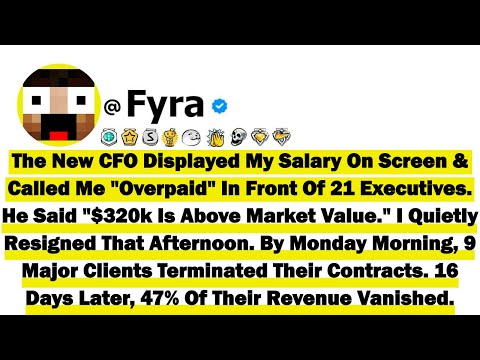 The New CFO Displayed My Salary On Screen And Called Me "Overpaid" In Front Of 21 Executives He Said