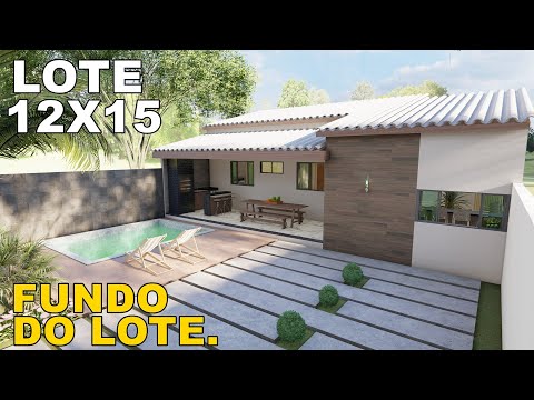 Casa de uma água | FUNDO DO TERRENO | Lote 12x15