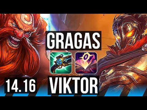 GRAGAS vs VIKTOR (MID) | 8/0/2, Legendary, 700+ games | EUW Grandmaster | 14.16