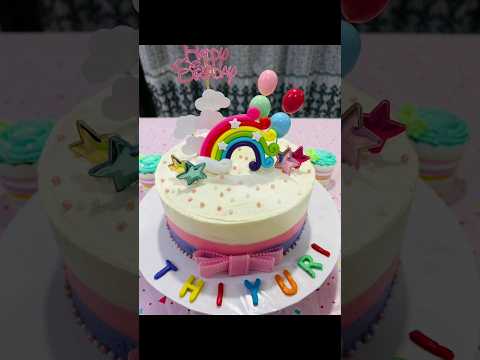 Rainbow theme එකට birthday cake එකක් හදමු ද????🎂🎂
