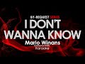 I Don T Wanna Know Mario Winans Karaoke