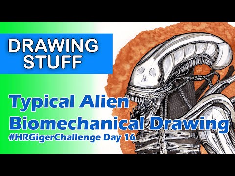 Draw HR Giger’s Alien #2 | Biomechanical Style | #HRGigerChallenge