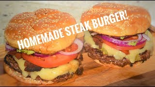 Homemade Steak Burger Recipe! - Burger Recipe Flat Top Griddle - Camp Chef Flat Top Grill
