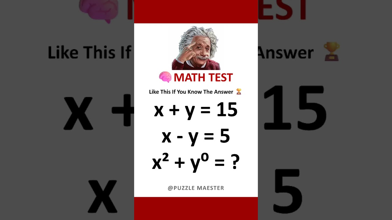 MATH TEST🧠✅ |  95% of People Get This Simple Math Puzzle Wrong! #shorts