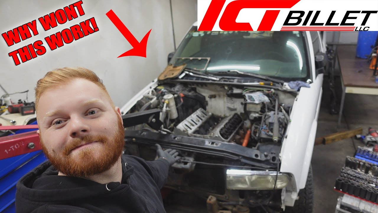 LS SWAP S10 GETS ICT BILLET ACCESSORY BRACKETS