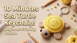 How to Crochet a Turtle Keychain in 10 Minutes! (Beginner Friendly)