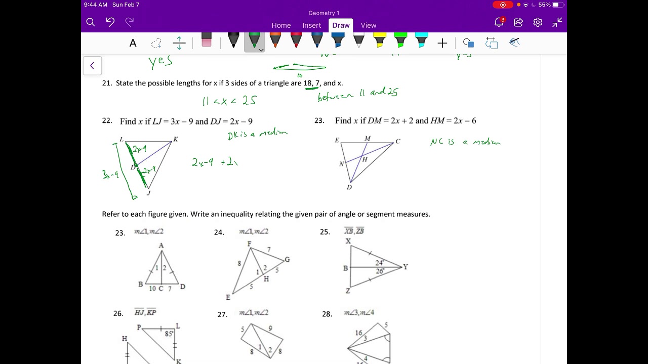Geometry Chapter 5 Test Review