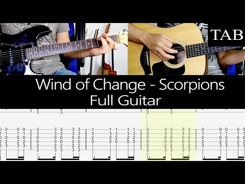 WIND OF CHANGE - Scorpions (Schenker & Jabs): FULL guitar cover + TAB