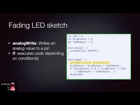 Arduino SbS Introduction - Make an LED fade on and off