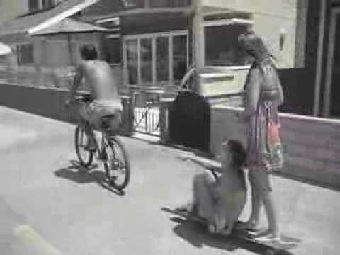 Longboarder Chic's catch a ride with GRIPSKI on HERMOSA BEACH STRAND !!!