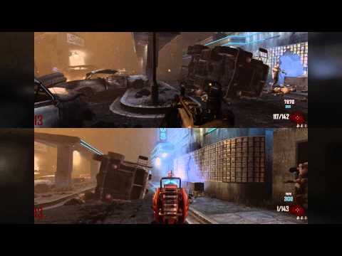 Black Ops 2 Zombies bus depot survival split screen round 20