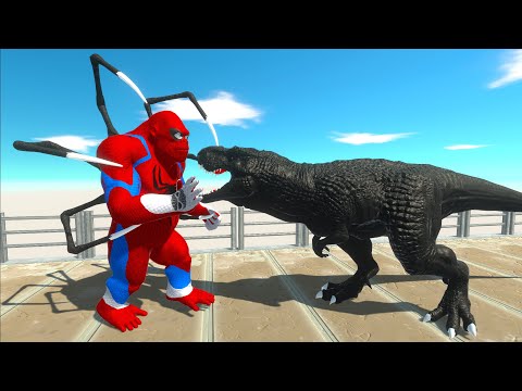 SPIDERMAN GORO vs DARK T-REX DEATH RUN - Animal Revolt Battle Simulator