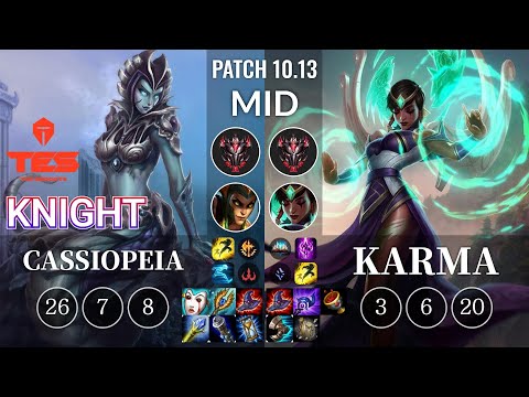 TES knight Cassiopeia vs Karma Mid - KR Patch 10.13