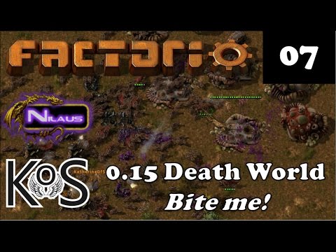 Factorio 0.15 Death World - E07 - Biters and Latency