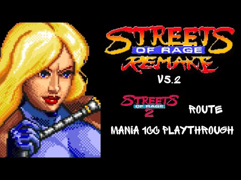 Streets of Rage Remake V5.2 - Elle - SOR2 Route (Mania) 1CC - 1 Life Start