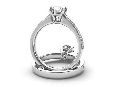 1.25ct TDW Diamond Micro-Pave Engagement Ring in 14k White Gold