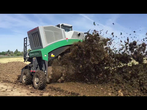 Komptech Topturn Compost Windrow Turner Processing BioSolids and Manure