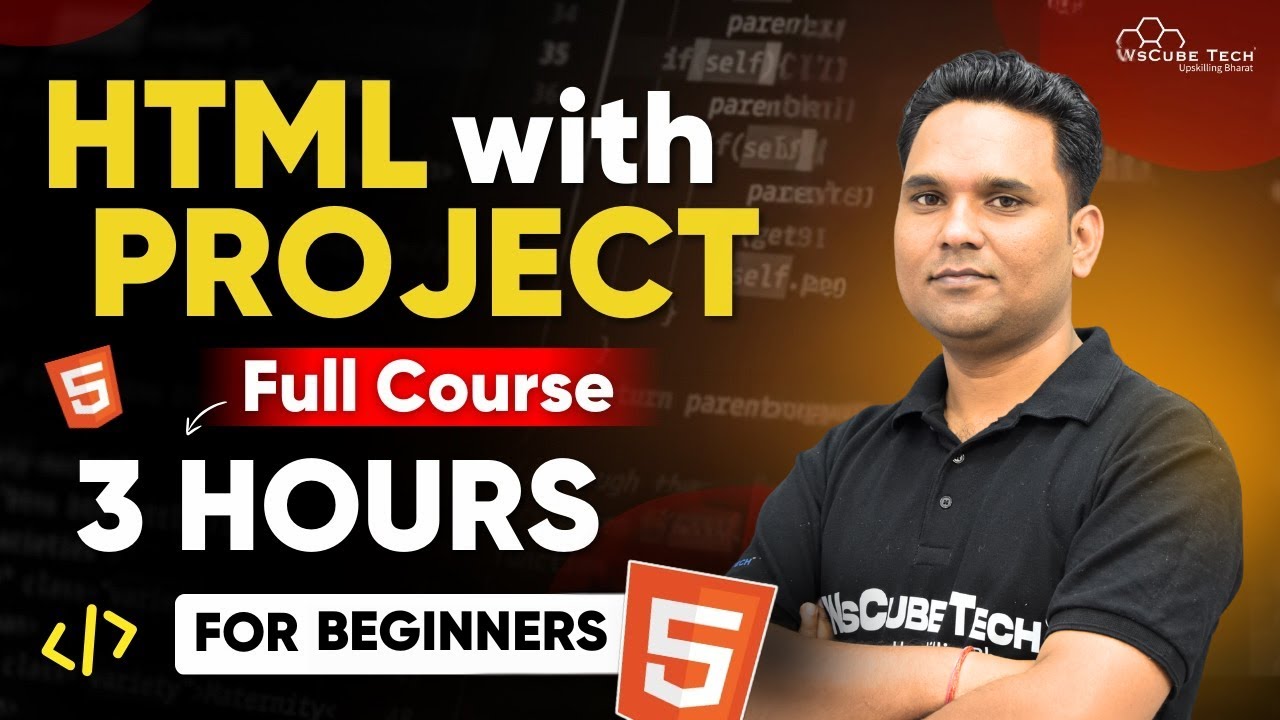 HTML Full Course for Beginners in HINDI | Learn HTML with Projects in 3 Hours [2025]