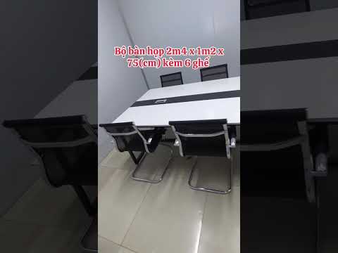 Bàn Họp Văn Phòng Chân Sắt Trắng 2m4 x 1m2 - BH9