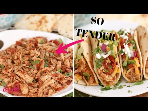 3-Ingredient Crockpot Chicken Tacos 🌮
