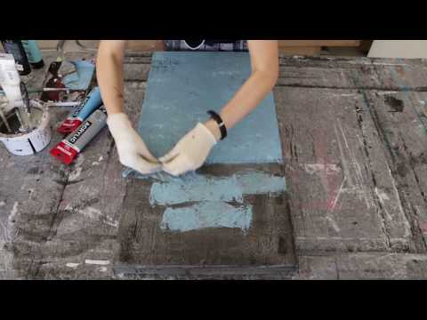 Acrylics painting with Gold Leaf Demo - Abstrakte Malerei "Blue Sky" by VictoriaFineArt