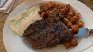 Paris Las Vegas Cafe Americano Has Excellent Steak And Eggs Breakfast And The Best Host Virginia