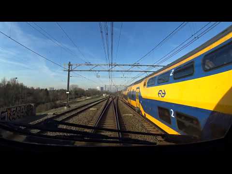 A train driver's view: Amsterdam CS - Rotterdam CS, VIRM, 16-Feb-2019.