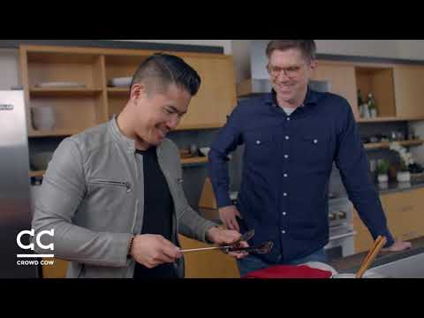 Nelson Yong and Joe Heitzeberg taste Olive Wagyu!