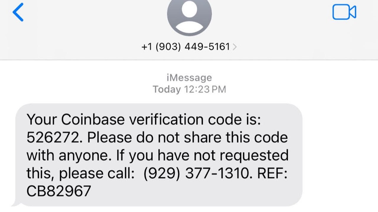 Coinbase Verification Code SCAM! BEWARE!