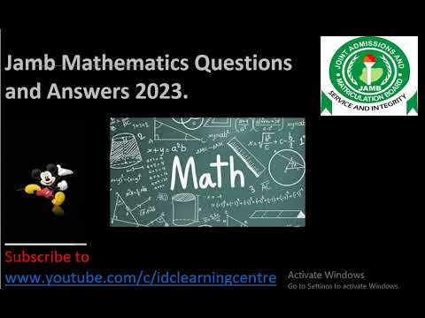 Jamb Mathematics Questions and Answers 2023