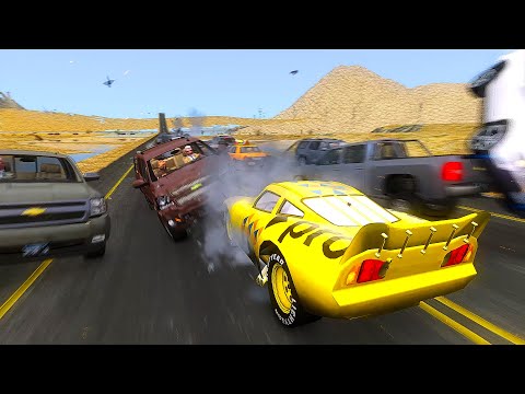 Crazy Lightning McQueen PRO Crashes - GTA 4 Real Car Crashes Ep.75