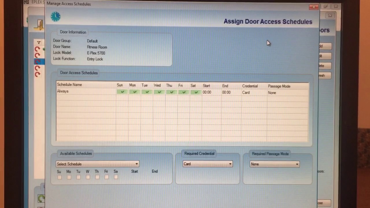 Eplex Enterprise schedules and access groups