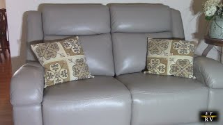 Watson & Whitely Genuine Leather 2 Seat Wall Hugger Power Recliner- Power Headrest & USB A, C Ports