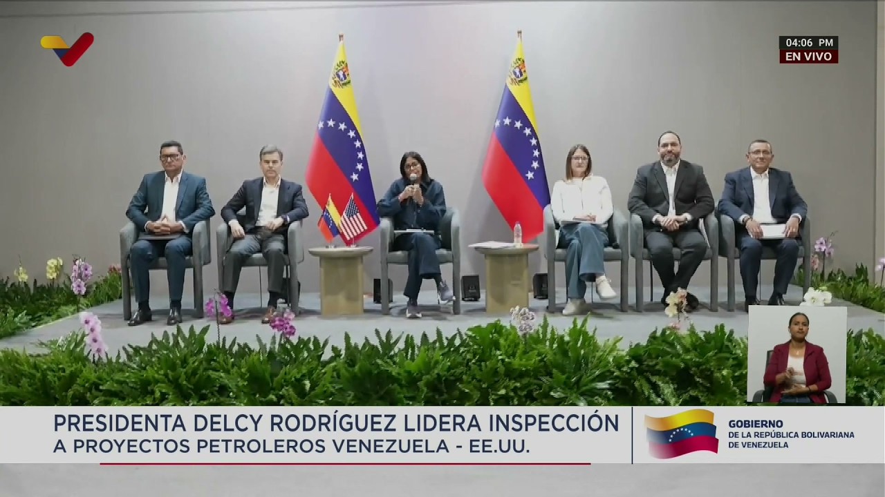 Delcy Rodríguez y John Barrett inspeccionan proyectos petroleros, 23 octubre 2026