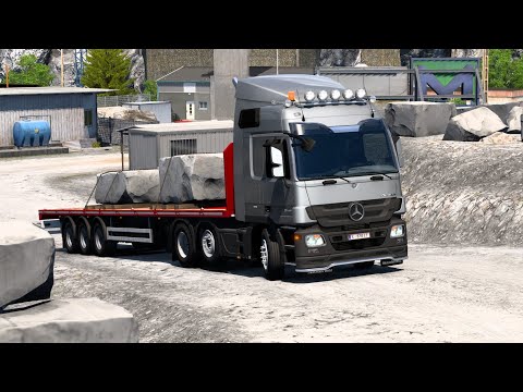 ETS.2 Mercedes Actros MP3 2546 Loaded Marble Blocks (22t) From a City Livorno TO Florence