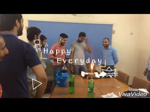 Happy birthday celebrate in office