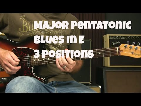 Major Pentatonic Scales Lesson In 3 Positions - Blues In E (Rhythm And Lead)