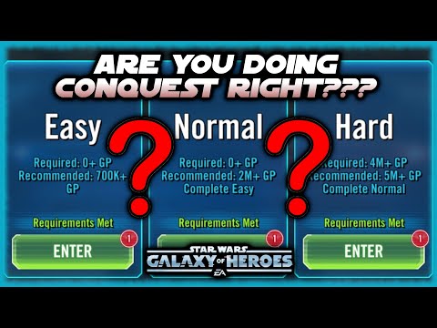 Which Conquest Should You Play in SWGOH?  Should You Grind Easy and Normal?  What Crate Do You Need?