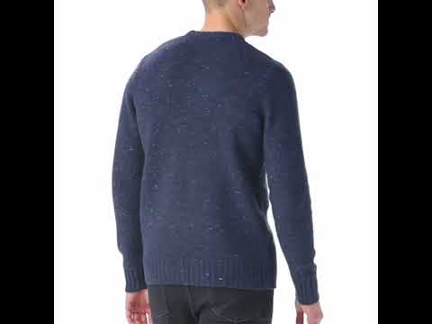 Pull en maille torsadée à col rond homme beige