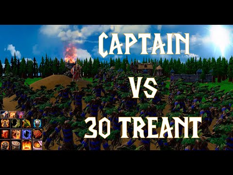 WARCRAFT 3 REFORGED - Captain (with spells) vs 30 Treant