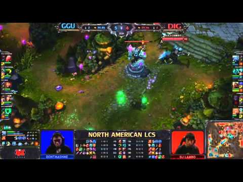 Good Game University vs Dignitas LCS  NA W9D2 *** NO PAUSES NO EXTRA COMENTARY ***