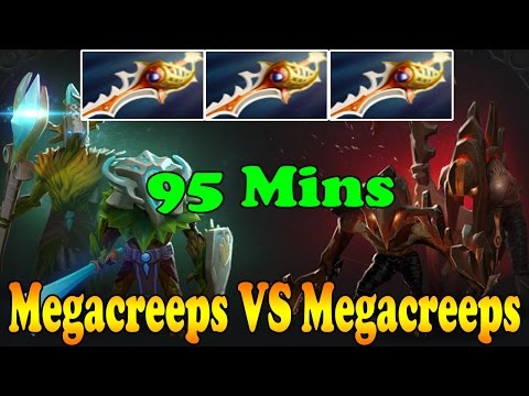 Dota 2 - Megacreeps VS Megacreeps With rapiers 95 Mins- Epic Throw!