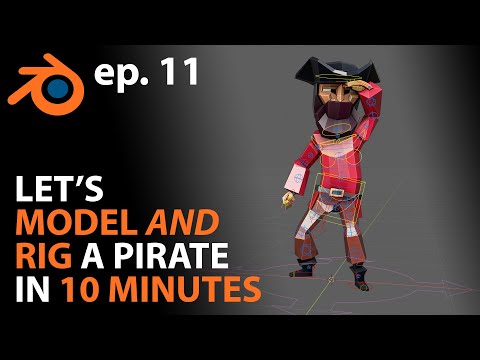 Let's MODEL and RIG a Pirate in 10 MINUTES in Blender 2.82 - ep. 11