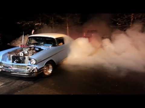 Supercharged Big Block 57 Chevy Bel Air Monster Burnout