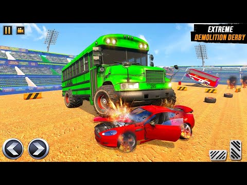 Monster Trucks and School Bus Demolition Derby Missile Battle Crashing Simulator |Monster Bus derby