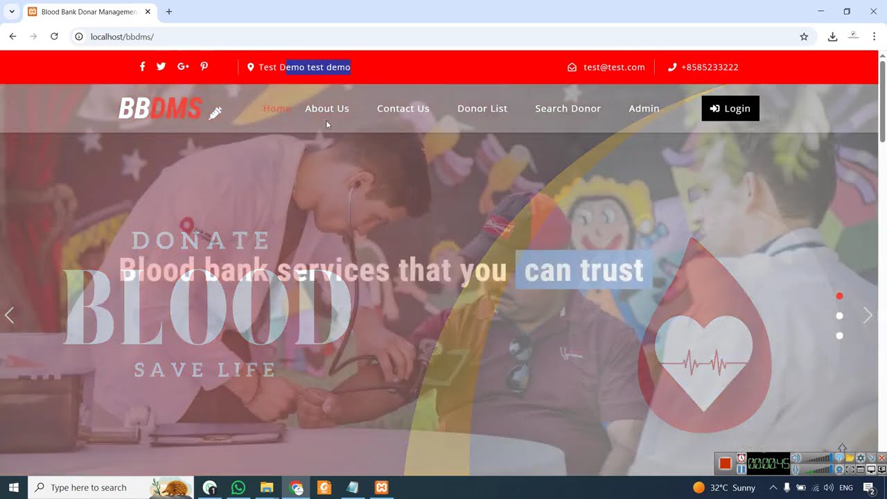 Blood Bank and Donation Management System | PHP Project with MySQL