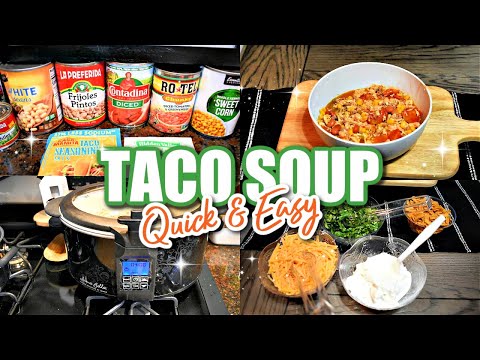 Quick And Easy Crockpot Taco Soup Recipe | Fall Favorite Simple and Delicious Taco Soup