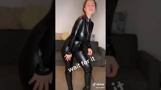 Hot tiktok babe in leather