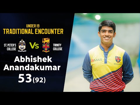 Abhishek Anandakumar's 53 against St. Peter's College